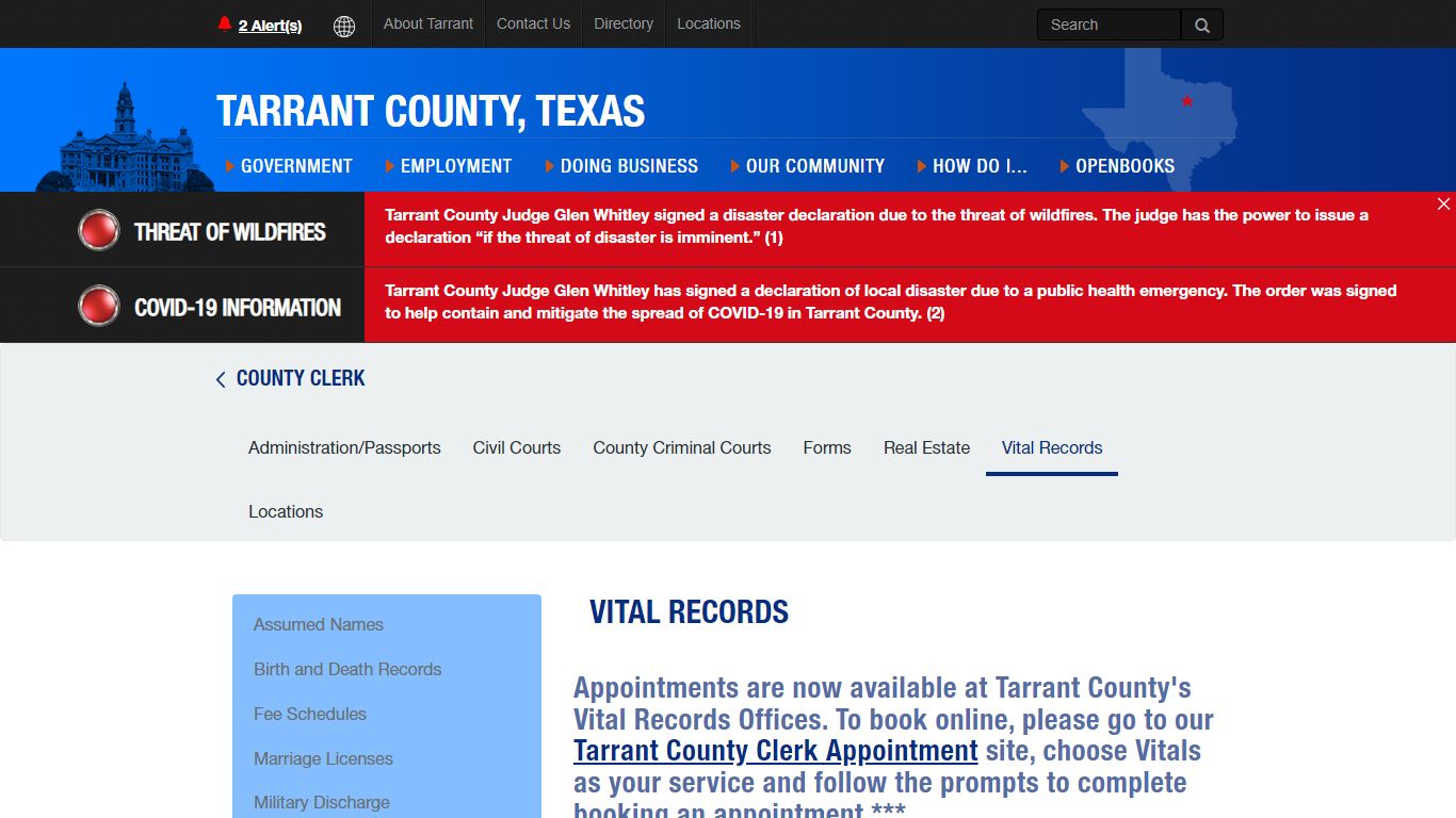 Vital Records - Tarrant County